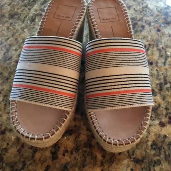 Anthropologie Dolce Vita Pin Stripe Platforms 6.5 - Picture 2 of 4
